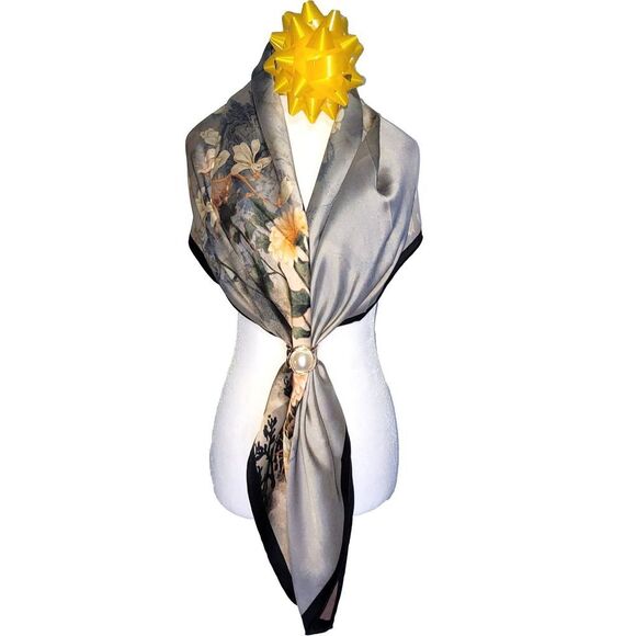 NEW Genuine 100% Mulberry Silk Double Sided Scarf 42"x42" Square Shawl 5842 - Picture 9 of 16